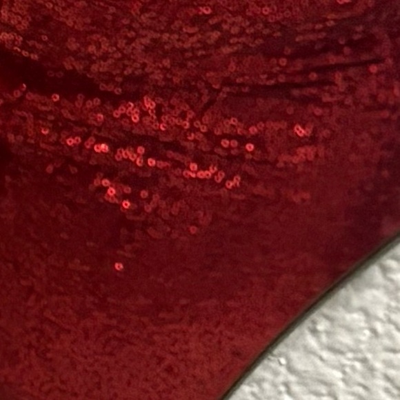 No Boundaries Sparkling Red Sequin Flare Pants - Picture 3 of 3